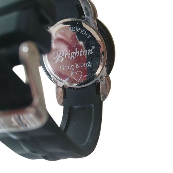 Vintage Brighton Watch- HONG KONG- Japan Swarovski Crystals Silver HTF RARE
